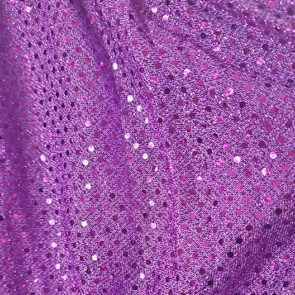 Girls Purple One-Shoulder Dress With Tulle Skirt Sequins & Glitter Size S/M - Picture 2 of 6